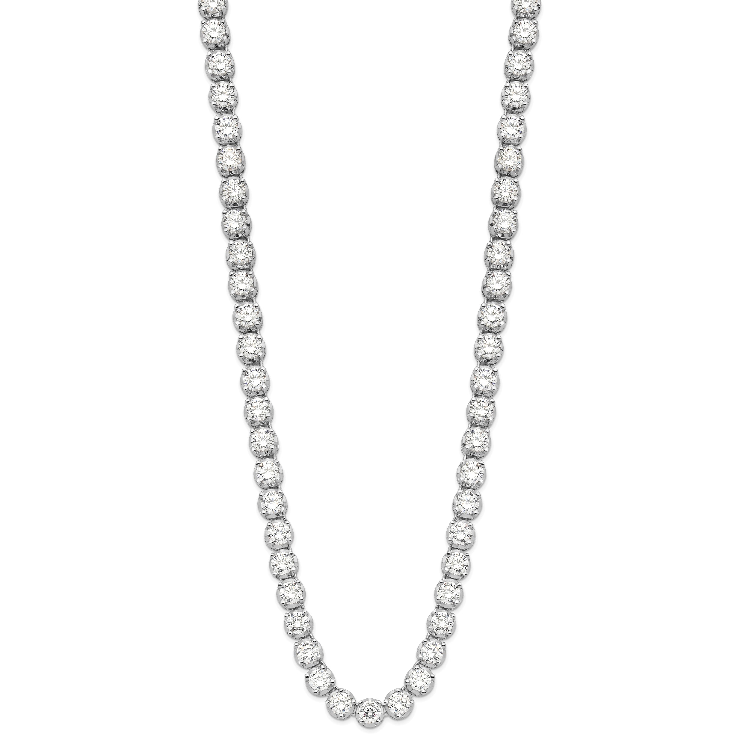 Cheryl M Sterling Silver Rhodium-plated Brilliant-cut CZ 18 Inch Necklace