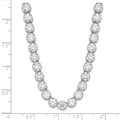 Cheryl M Sterling Silver Rhodium-plated Brilliant-cut CZ 18 Inch Necklace