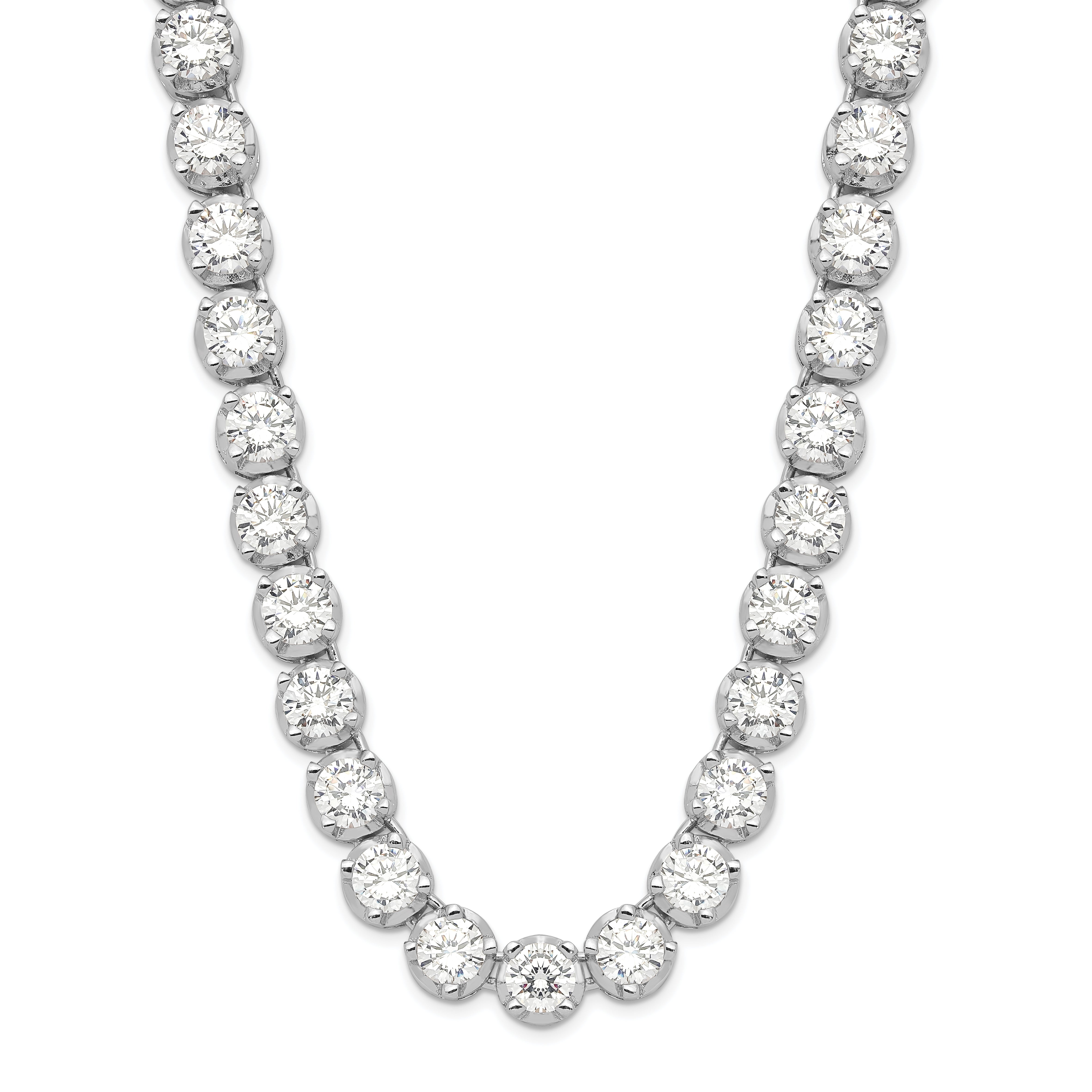 Cheryl M Sterling Silver Rhodium-plated Brilliant-cut CZ 18 Inch Necklace