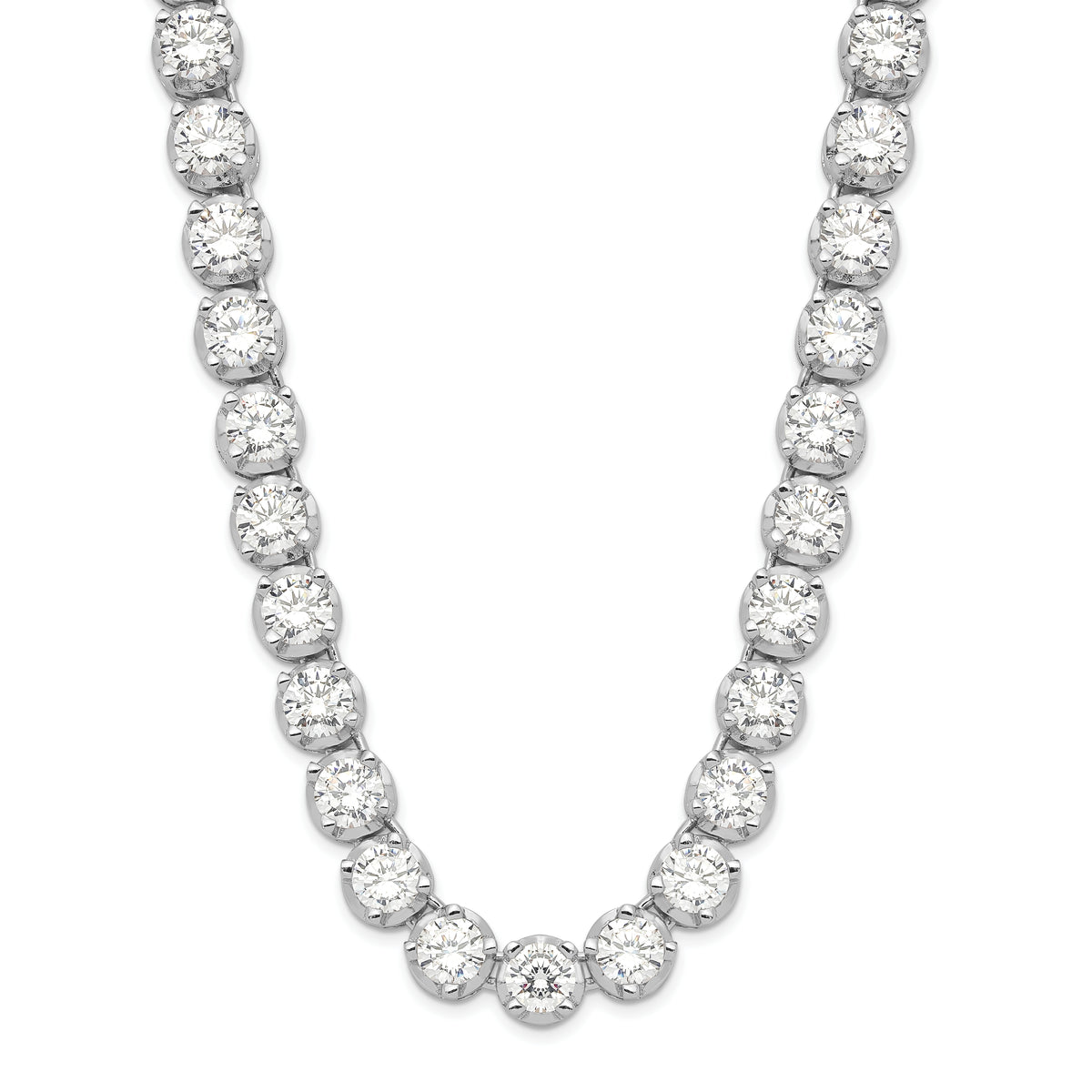 Cheryl M Sterling Silver Rhodium-plated Brilliant-cut CZ 18 Inch Necklace