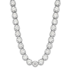 Cheryl M Sterling Silver Rhodium-plated Brilliant-cut CZ 18 Inch Necklace