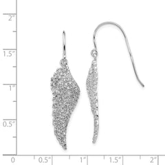 Cheryl Sterling Silver Rhodium-Plated CZ Angel Wing Dangle Earrings Gift Ready