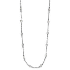 Cheryl M Sterling Silver Rhodium-plated Brilliant-cut Round CZ 42 Station 36 Inch Necklace