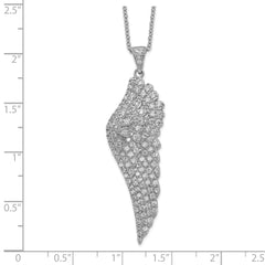 Cheryl M Sterling Silver Rhodium-plated Brilliant-cut CZ Angel Wing 18 Inch Necklace