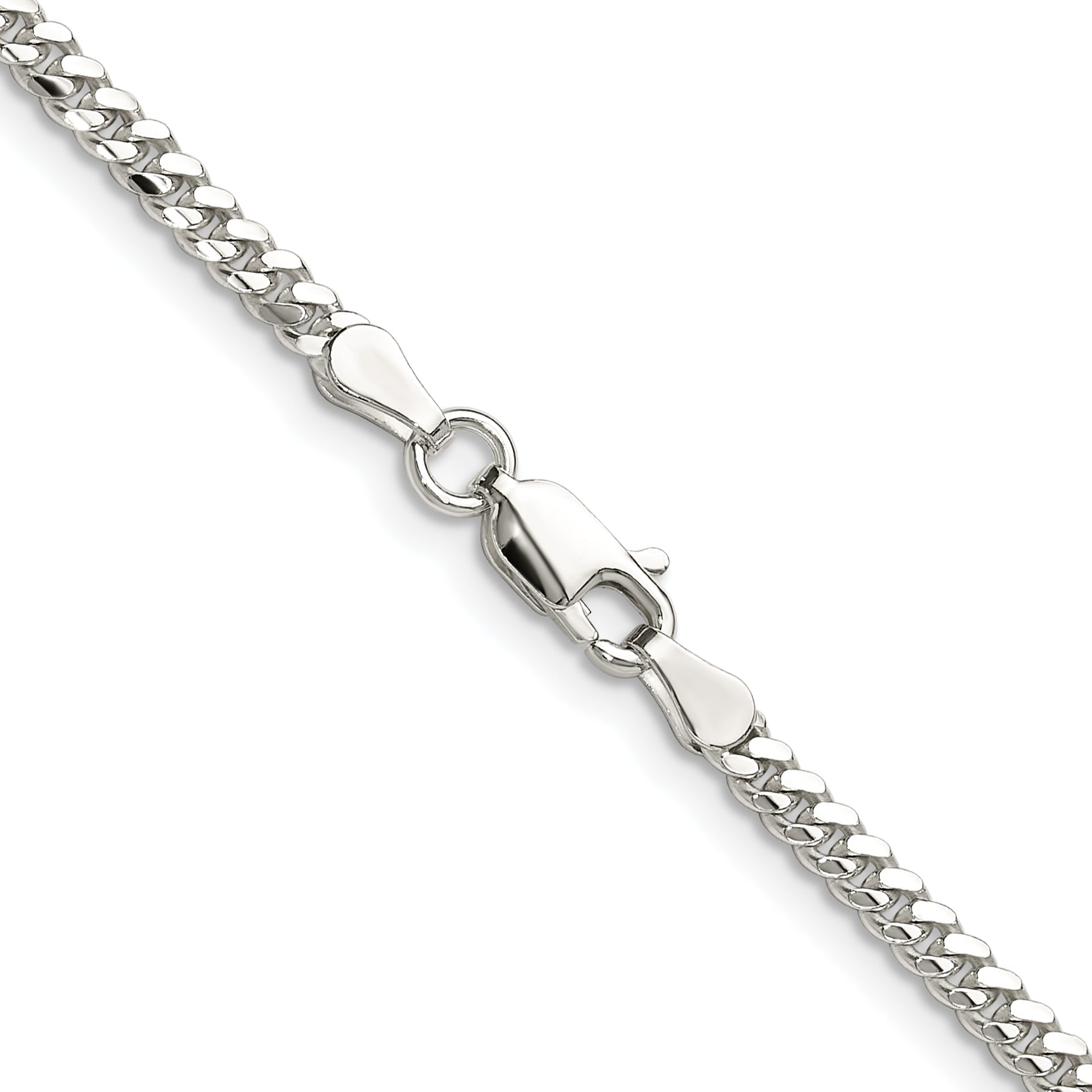 Sterling Silver Polished 2.9mm Domed Curb Chain