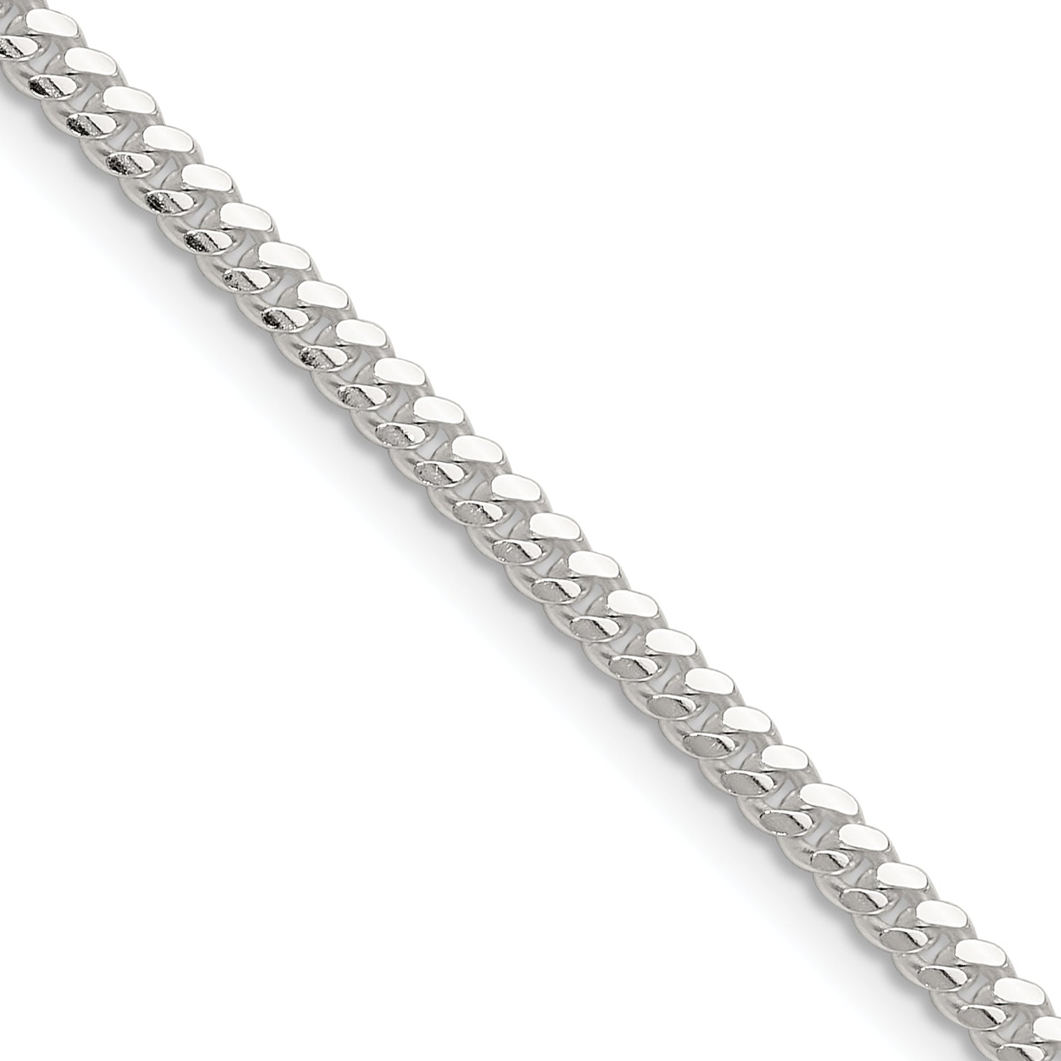 Sterling Silver Polished 2.9mm Domed Curb Chain