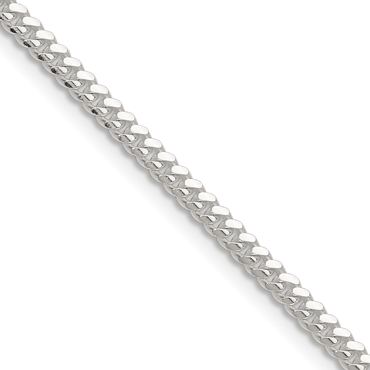 Sterling Silver Polished 2.9mm Domed Curb Chain