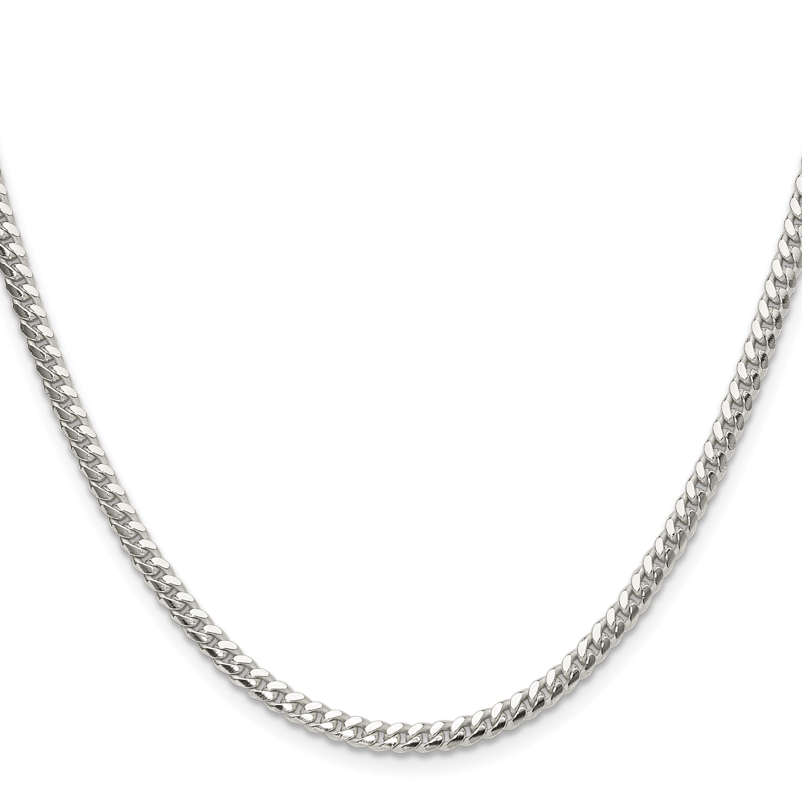 Sterling Silver Polished 3.4mm Domed Curb Chain