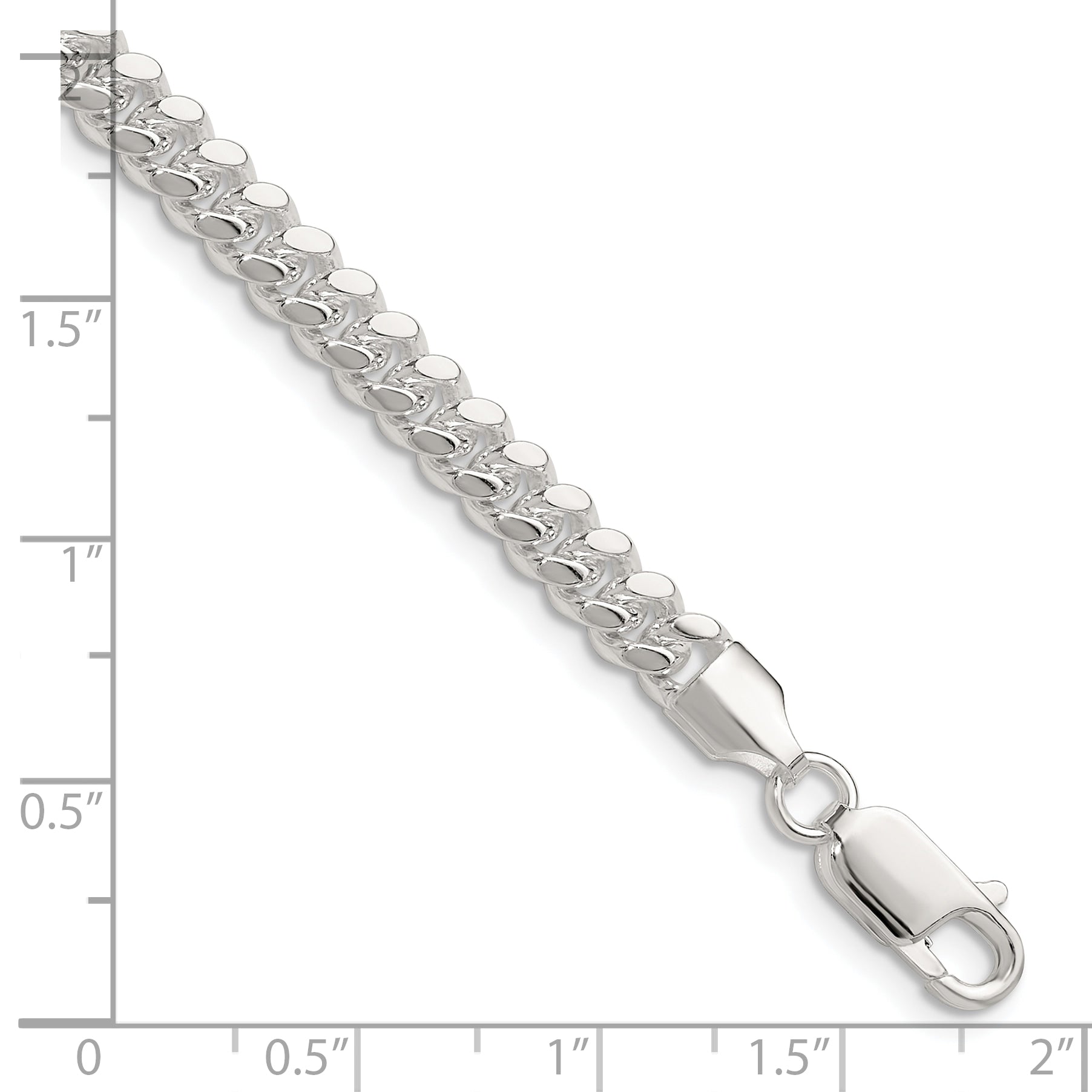 Sterling Silver Polished 5.7mm Domed Curb Chain