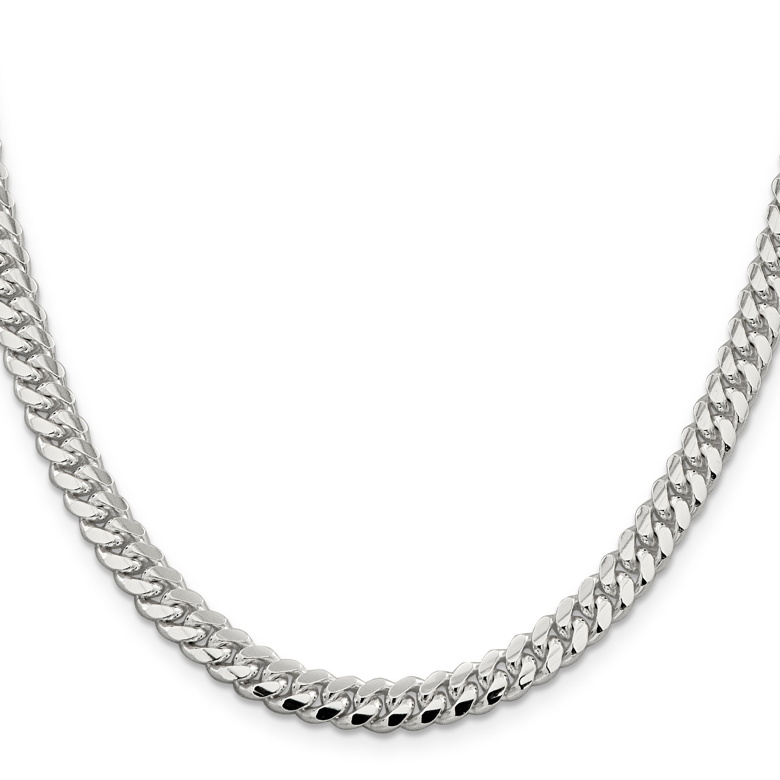 Sterling Silver 6.4mm Polished Domed Curb Chain