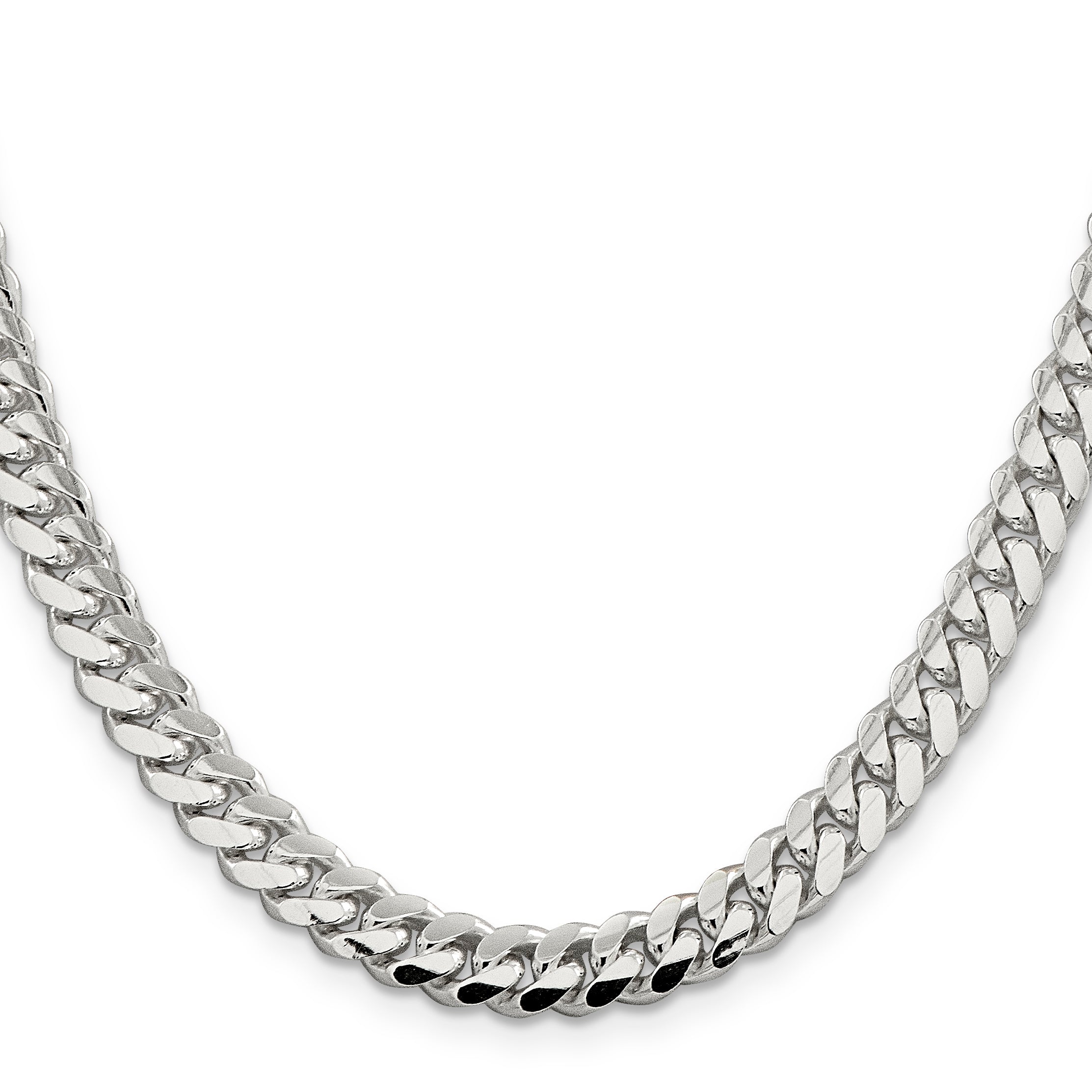 Sterling Silver 7.25mm Polished Domed Curb Chain