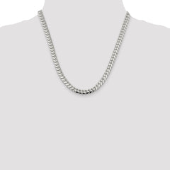 Sterling Silver 7.25mm Polished Domed Curb Chain