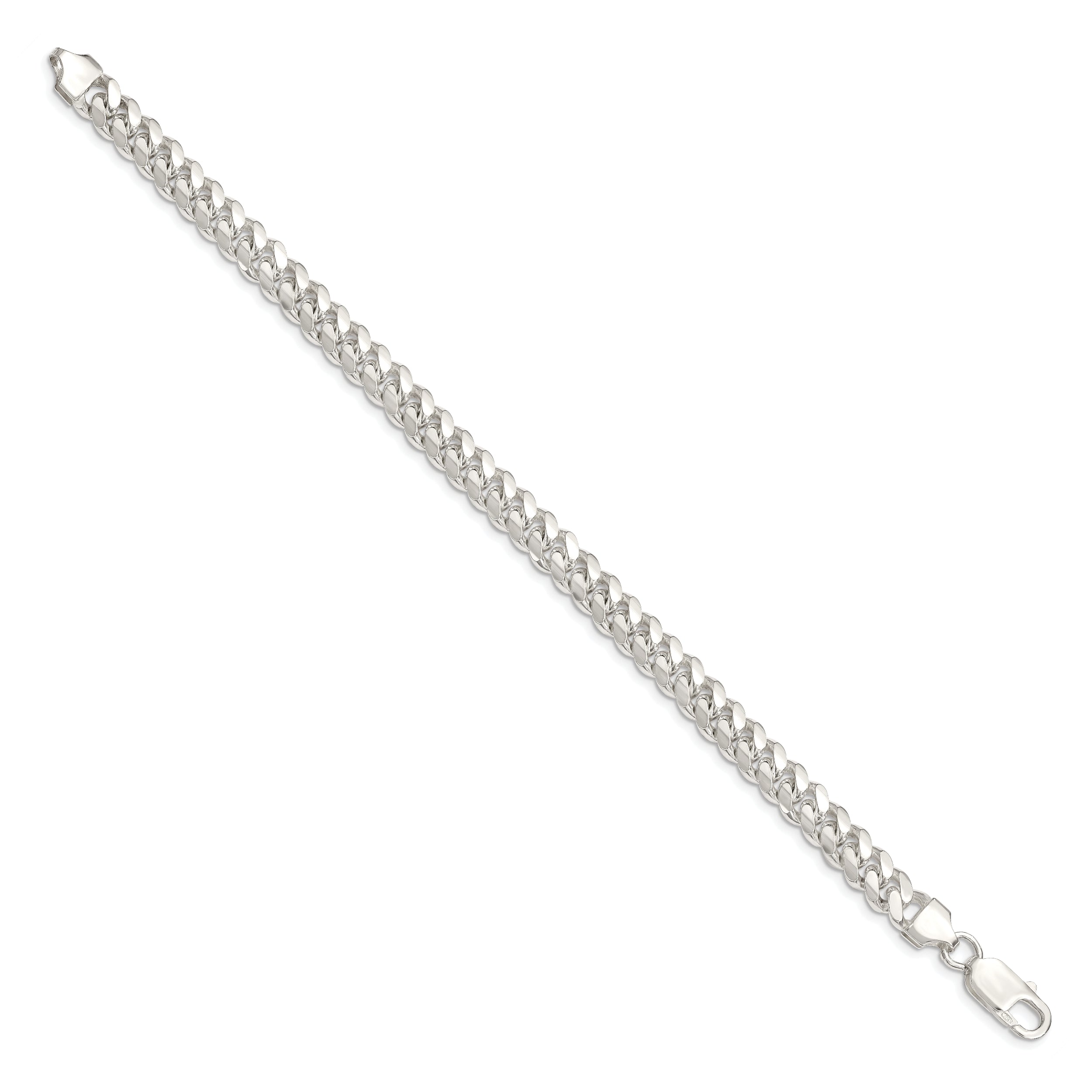 Sterling Silver 7.25mm Polished Domed Curb Chain