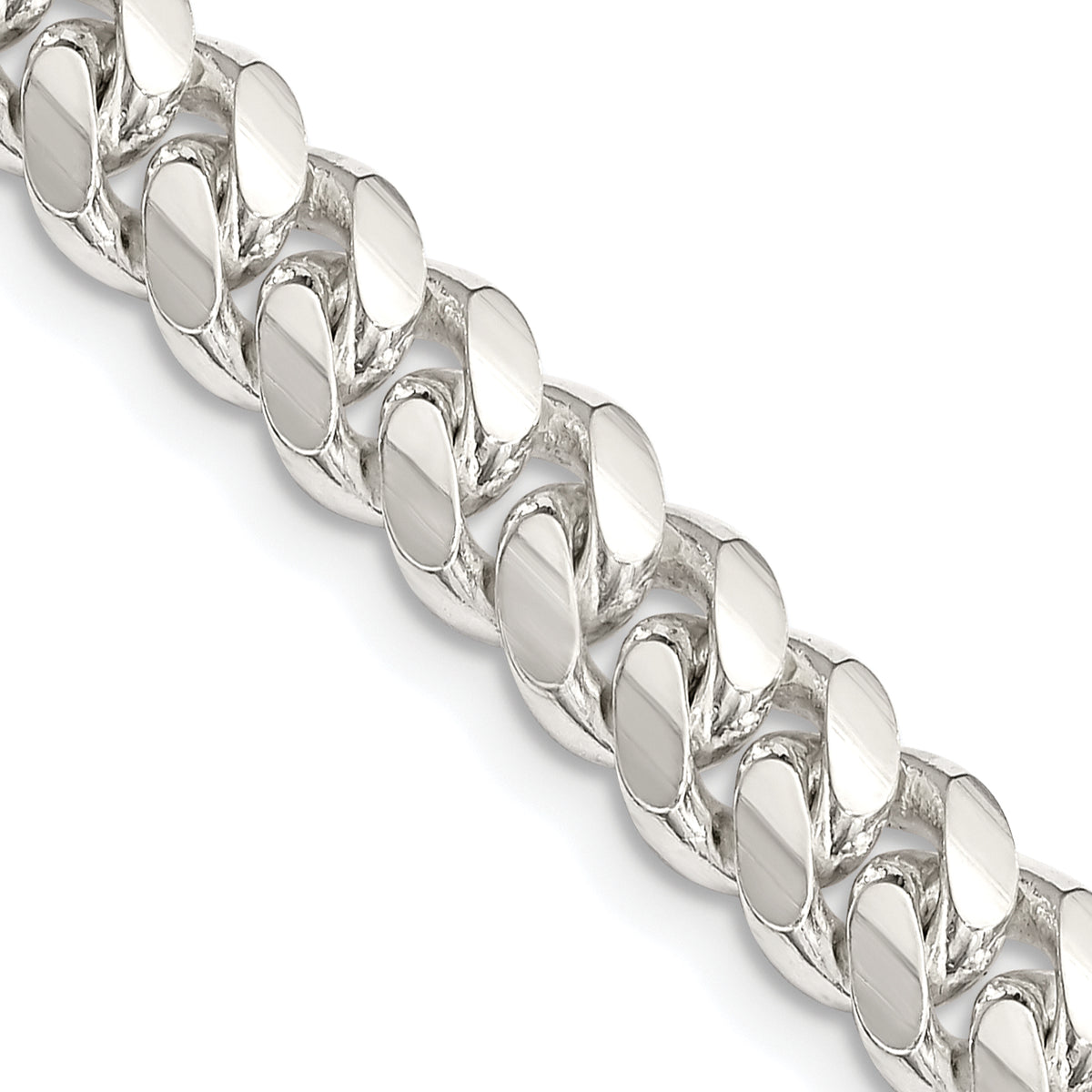 Sterling Silver 7.25mm Polished Domed Curb Chain