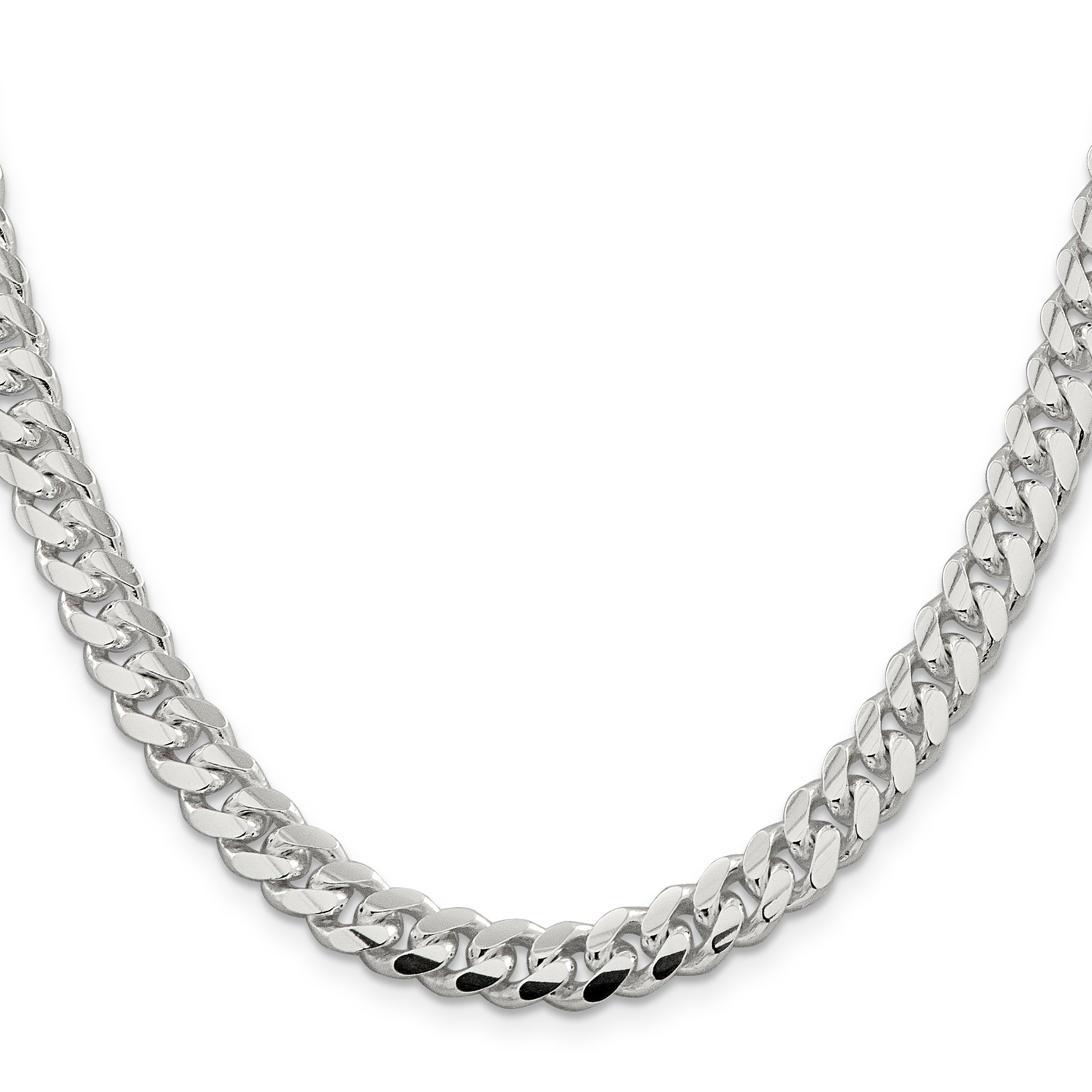 Sterling Silver 7.8mm Polished Domed Curb Chain