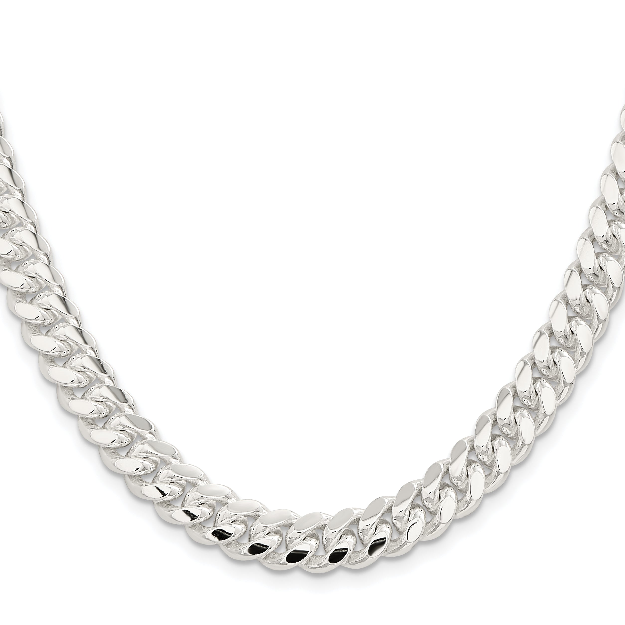 Sterling Silver 9mm Polished Domed Curb Chain