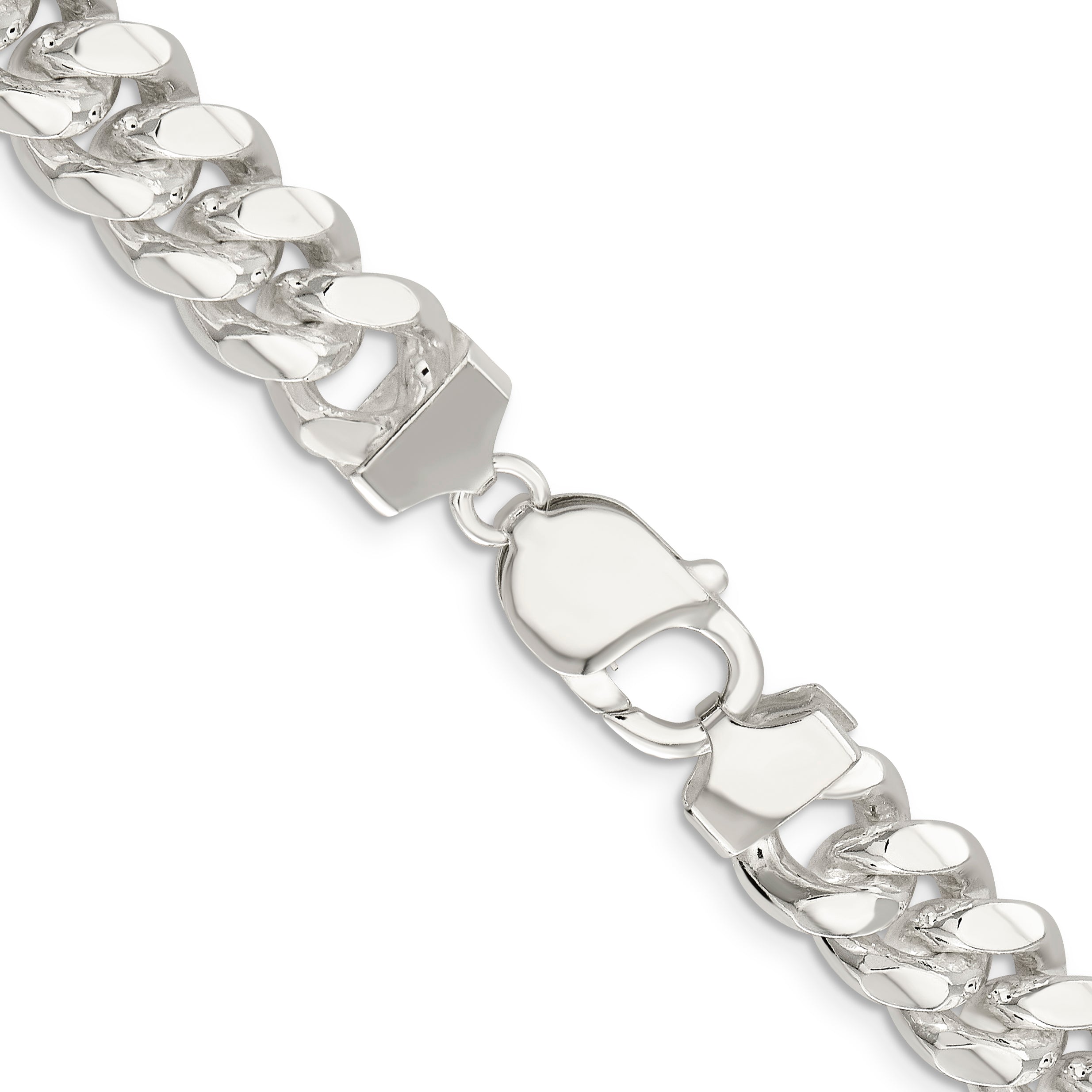 Sterling Silver 10.5mm Polished Domed Curb Chain