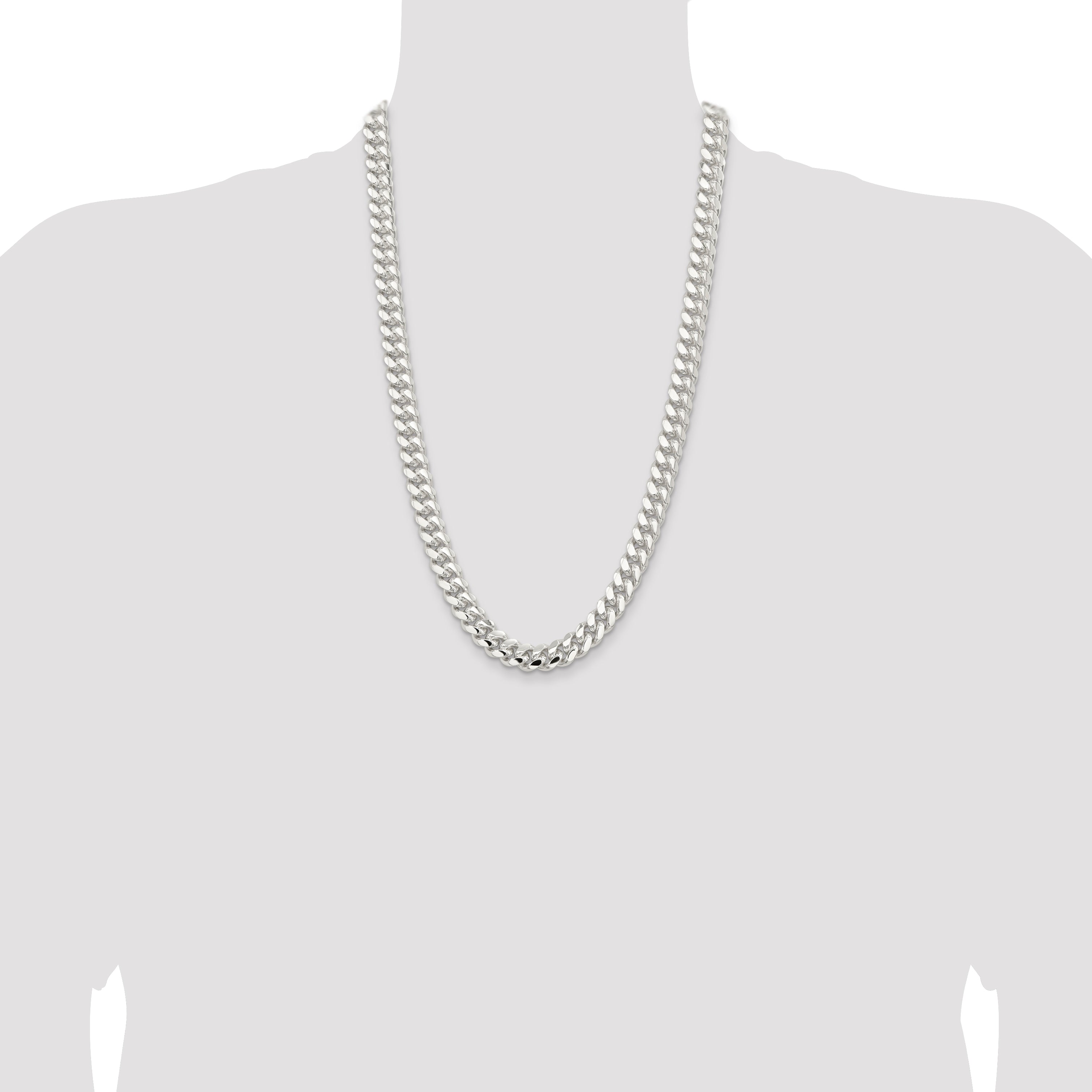 Sterling Silver 10.5mm Polished Domed Curb Chain