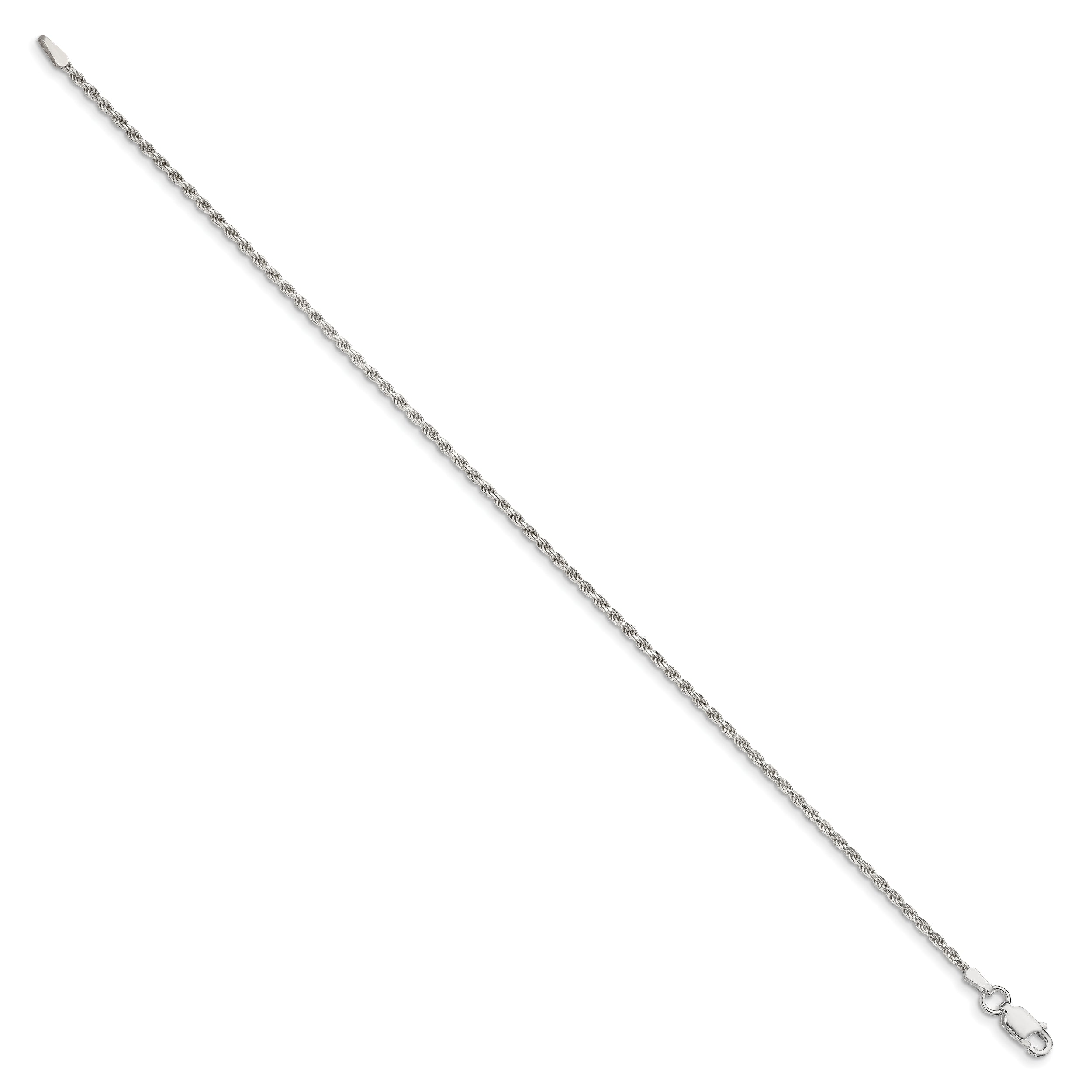 Sterling Silver 1.7mm Diamond-cut Rope Chain