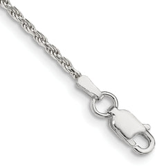 Sterling Silver 1.7mm Diamond-cut Rope Chain Anklet