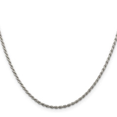 Sterling Silver Rhodium-plated 1.85mm Diamond-cut Rope Chain