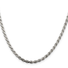 Sterling Silver 3mm Diamond-cut Rope Chain