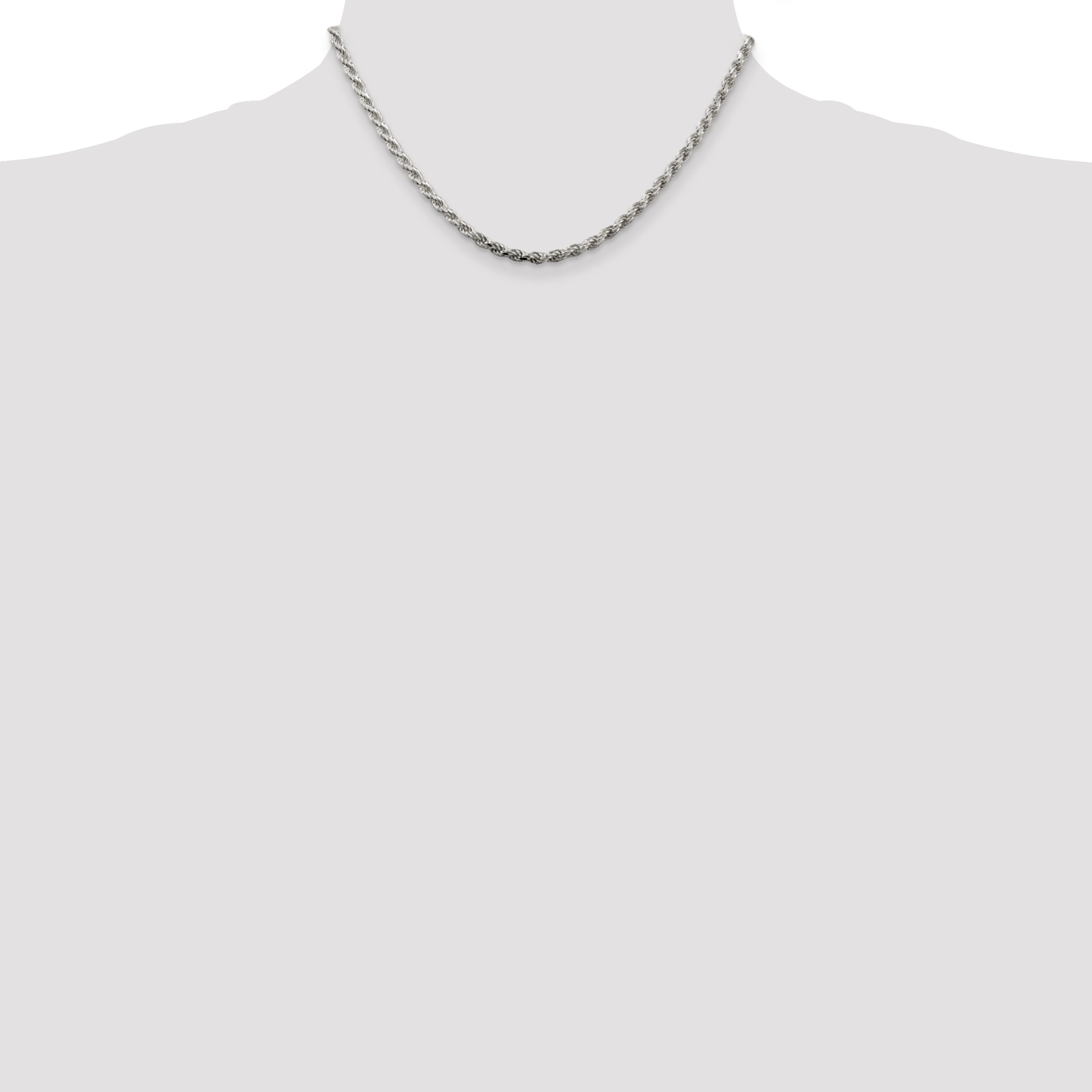 Sterling Silver 3mm Diamond-cut Rope Chain