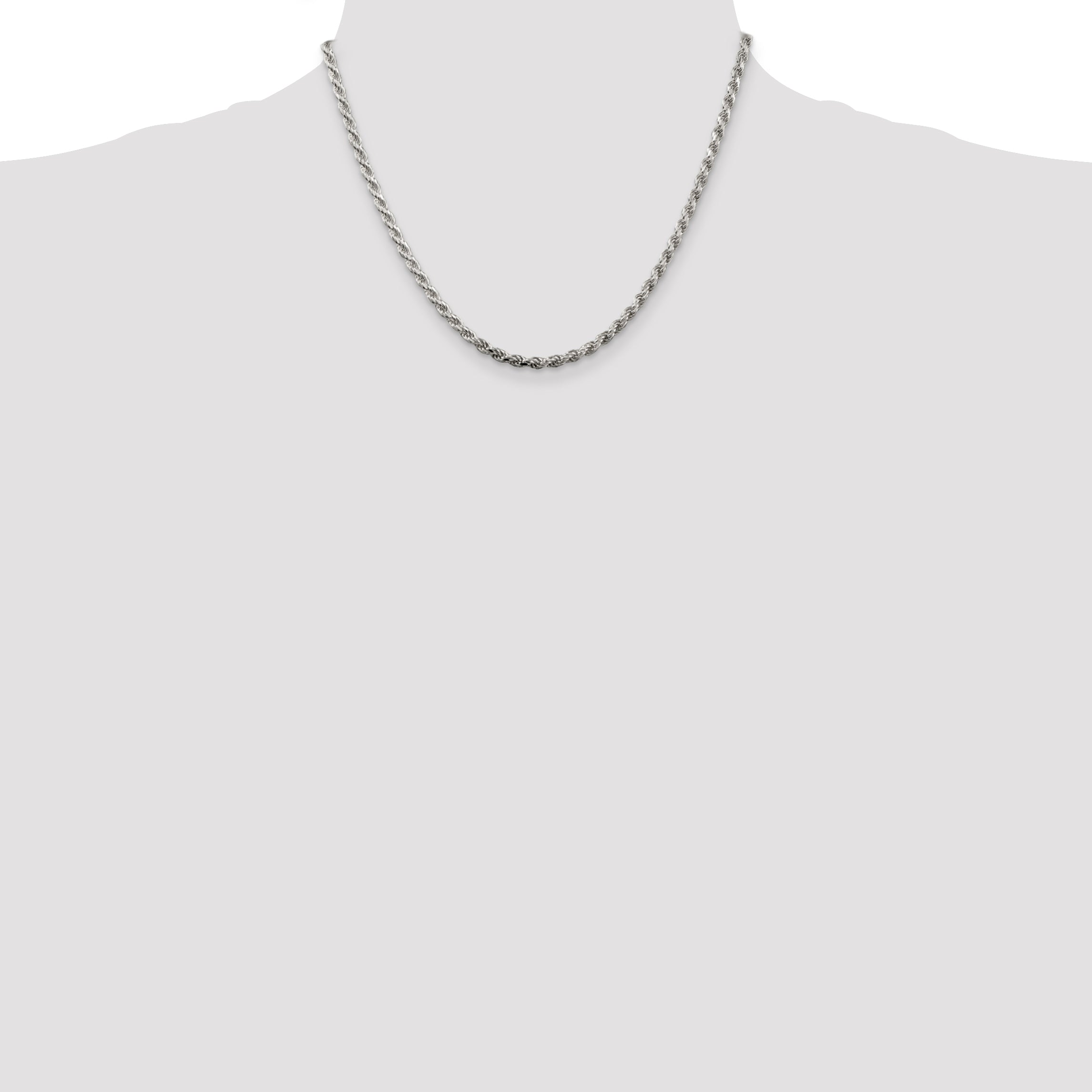 Sterling Silver 3mm Diamond-cut Rope Chain