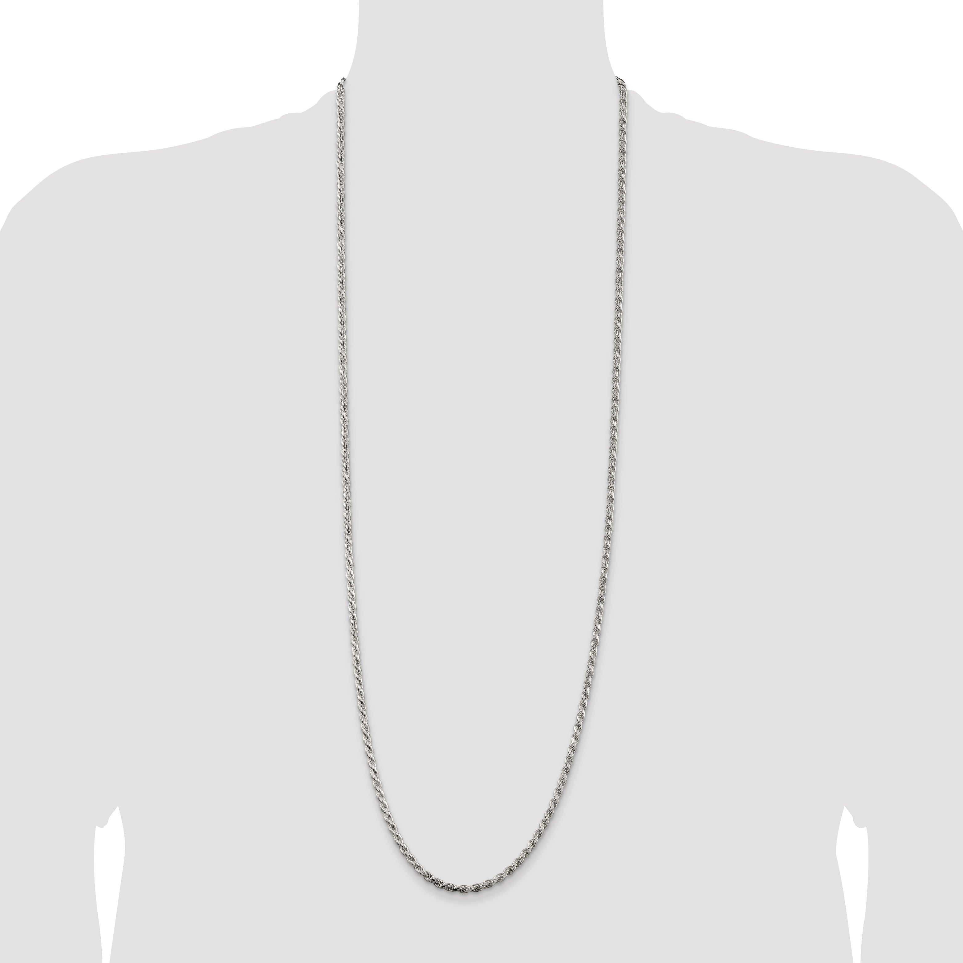 Sterling Silver 3mm Diamond-cut Rope Chain