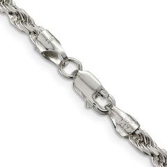 Sterling Silver 3.5mm Diamond-cut Rope Chain