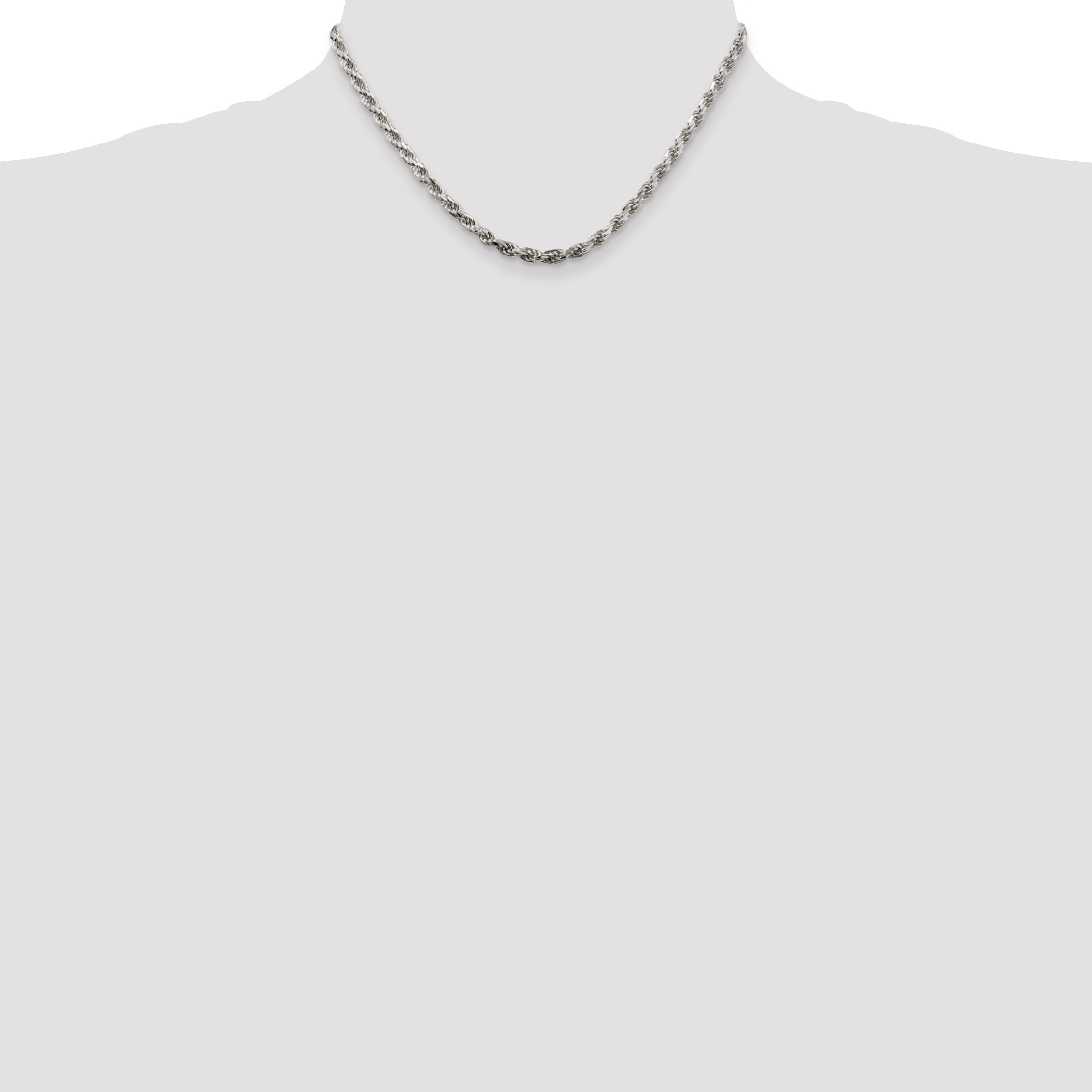 Sterling Silver 3.5mm Diamond-cut Rope Chain