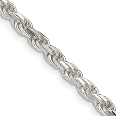 Sterling Silver 3.5mm Diamond-cut Rope Chain