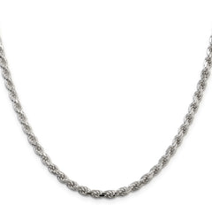 Sterling Silver 4.25mm Diamond-cut Rope Chain