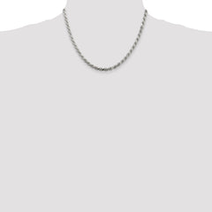 Sterling Silver 4.25mm Diamond-cut Rope Chain