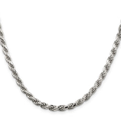 Sterling Silver 4.75mm Diamond-cut Rope Chain