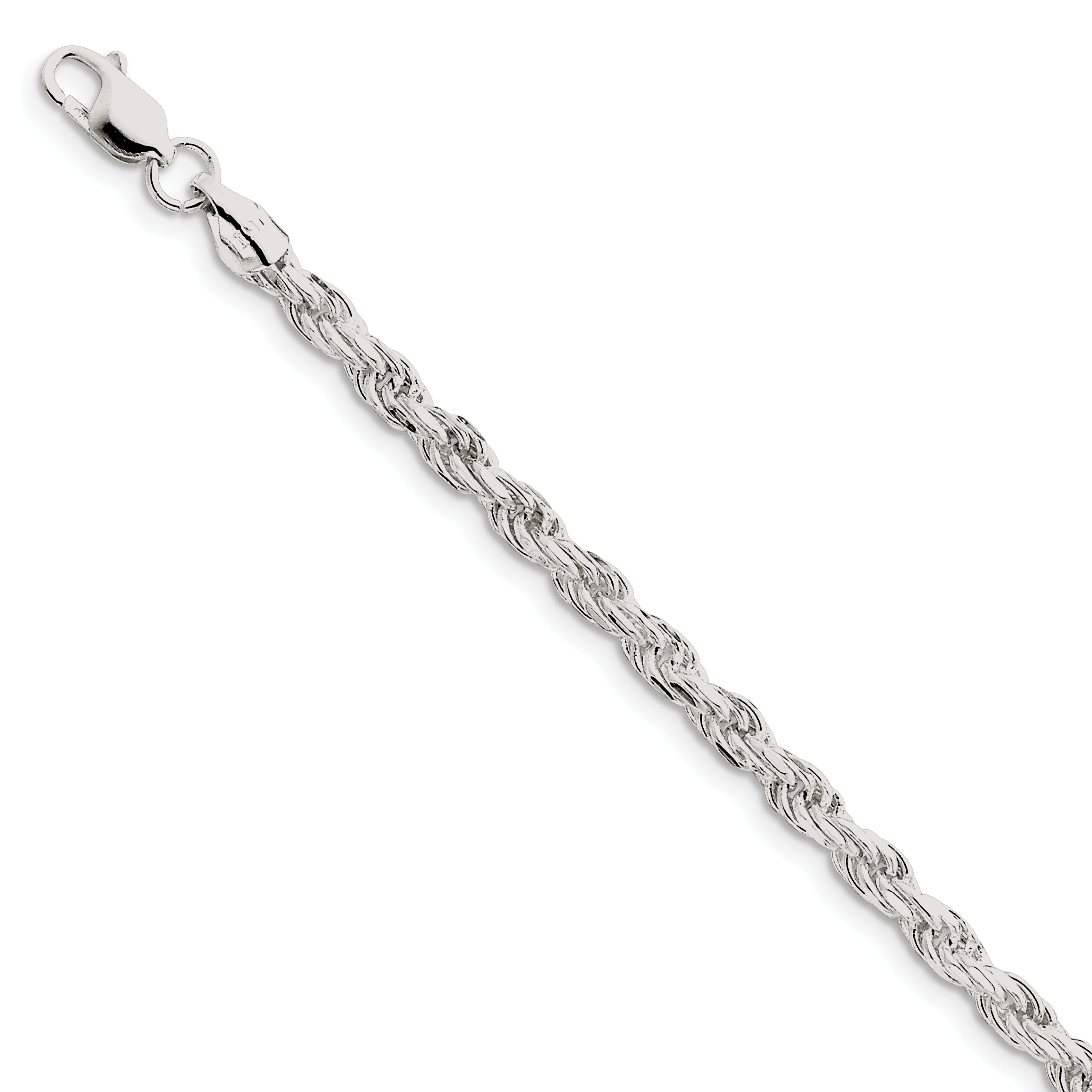 Sterling Silver 4.75mm Diamond-cut Rope Chain