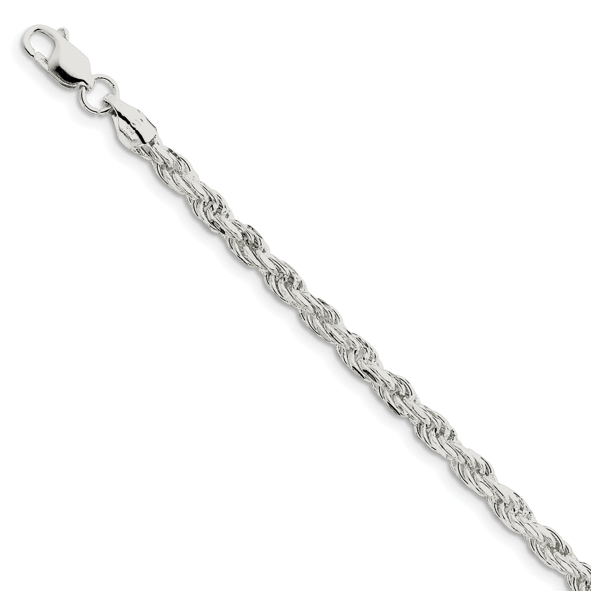 Sterling Silver 4.75mm Diamond-cut Rope Chain