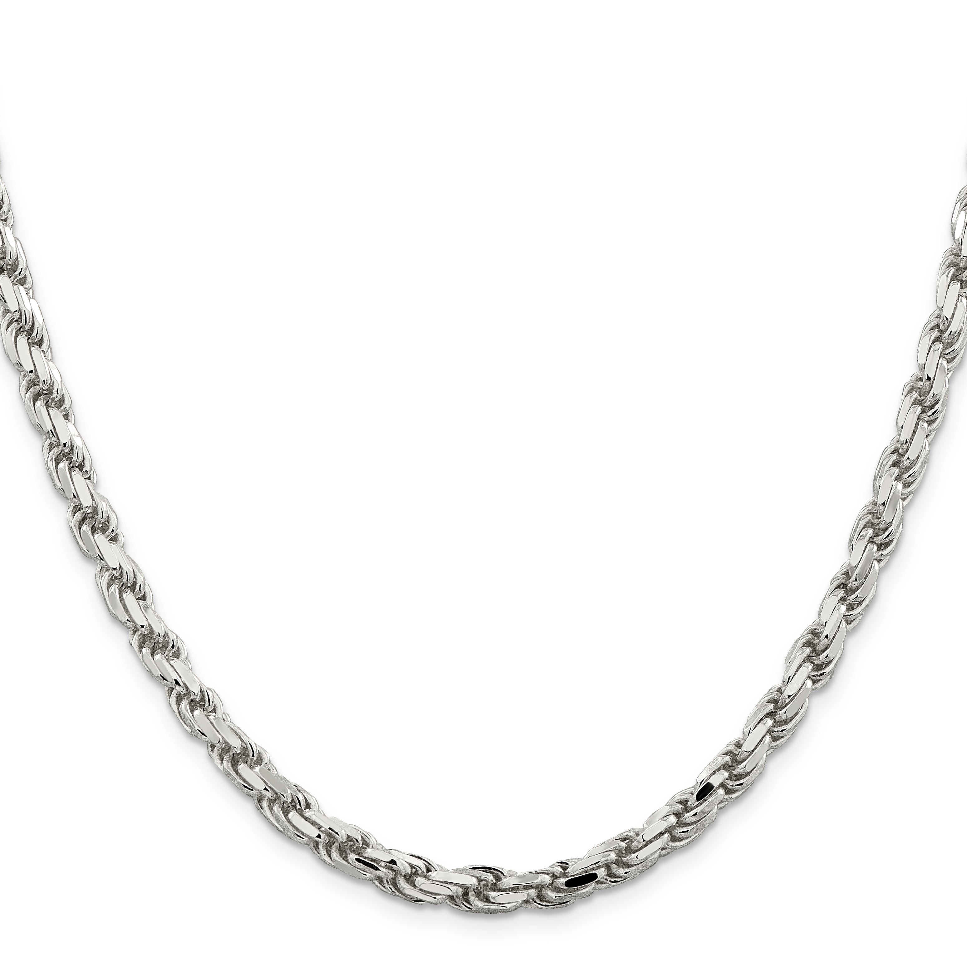 Sterling Silver 5.75mm Diamond-cut Rope Chain