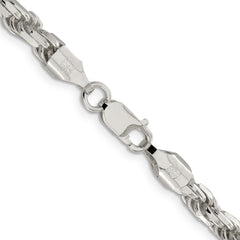 Sterling Silver 5.75mm Diamond-cut Rope Chain