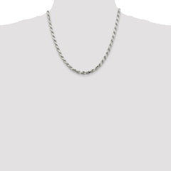 Sterling Silver 5.75mm Diamond-cut Rope Chain