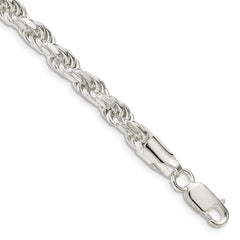 Sterling Silver 5.75mm Diamond-cut Rope Chain