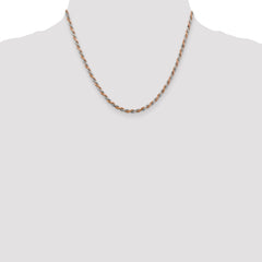 Sterling Silver And Rose Vermeil 2.5mm Diamond-cut Rope Chain