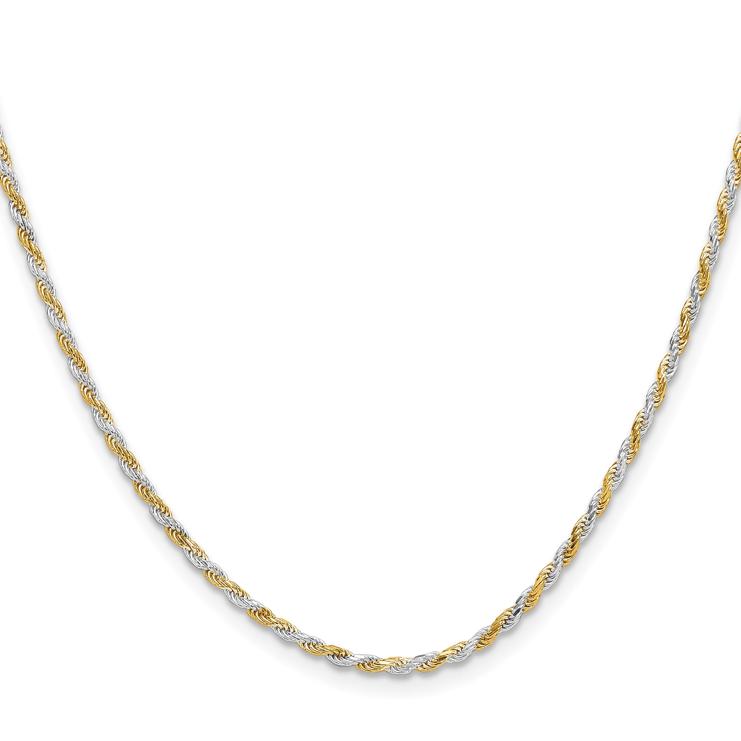 Sterling Silver And Vermeil 1.85mm Diamond-cut Rope Chain