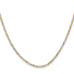 Sterling Silver And Vermeil 1.85mm Diamond-cut Rope Chain