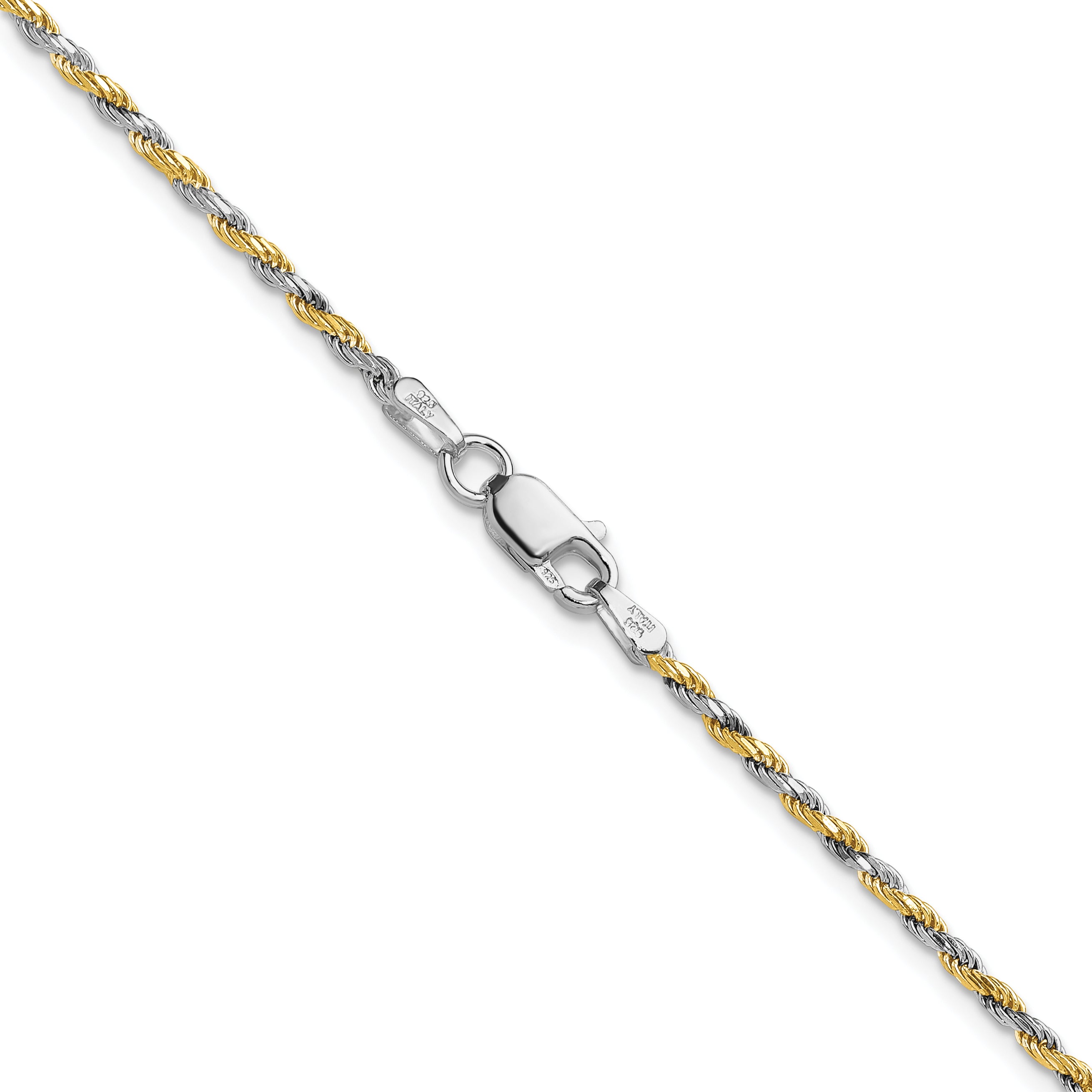 Sterling Silver And Vermeil 1.85mm Diamond-cut Rope Chain