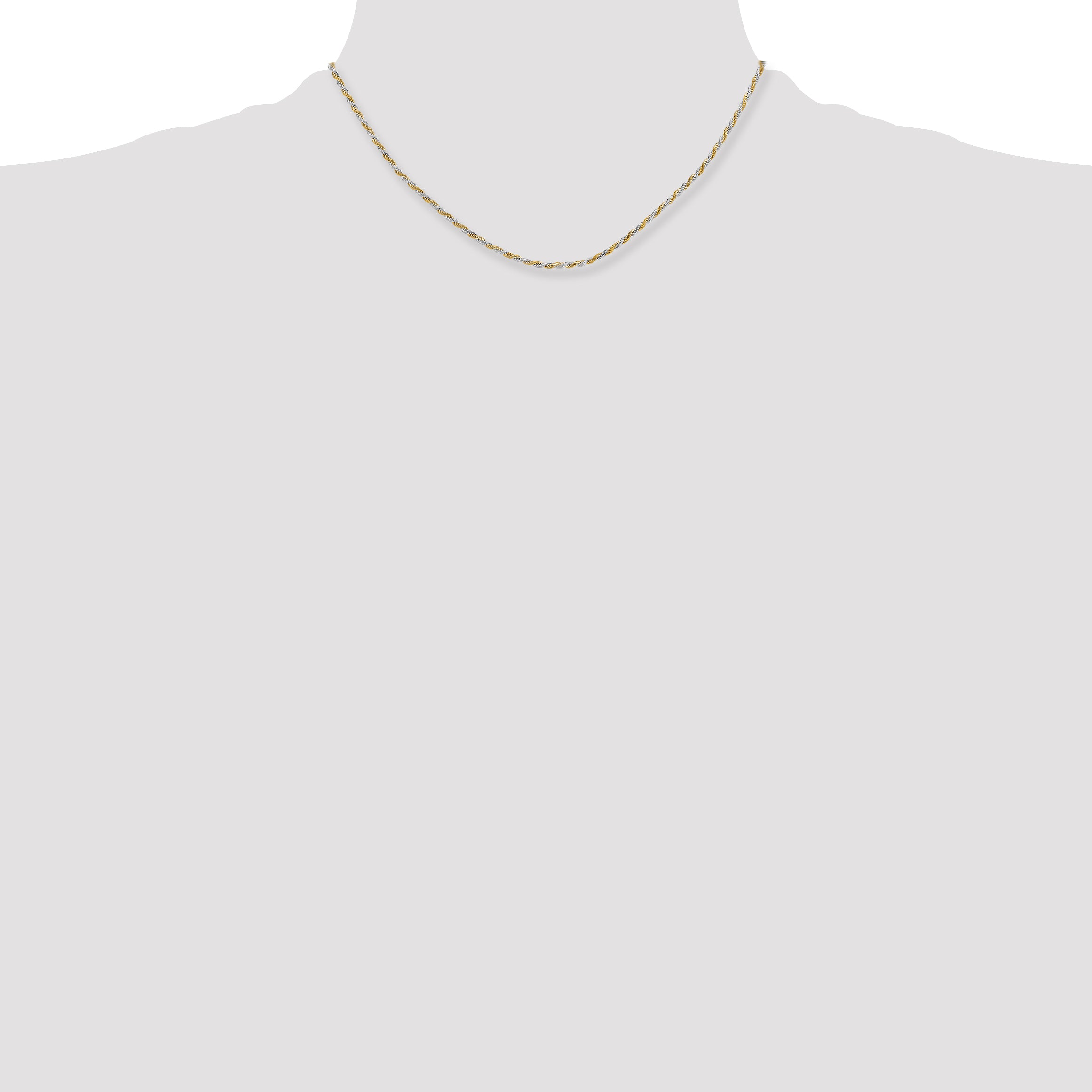 Sterling Silver And Vermeil 1.85mm Diamond-cut Rope Chain