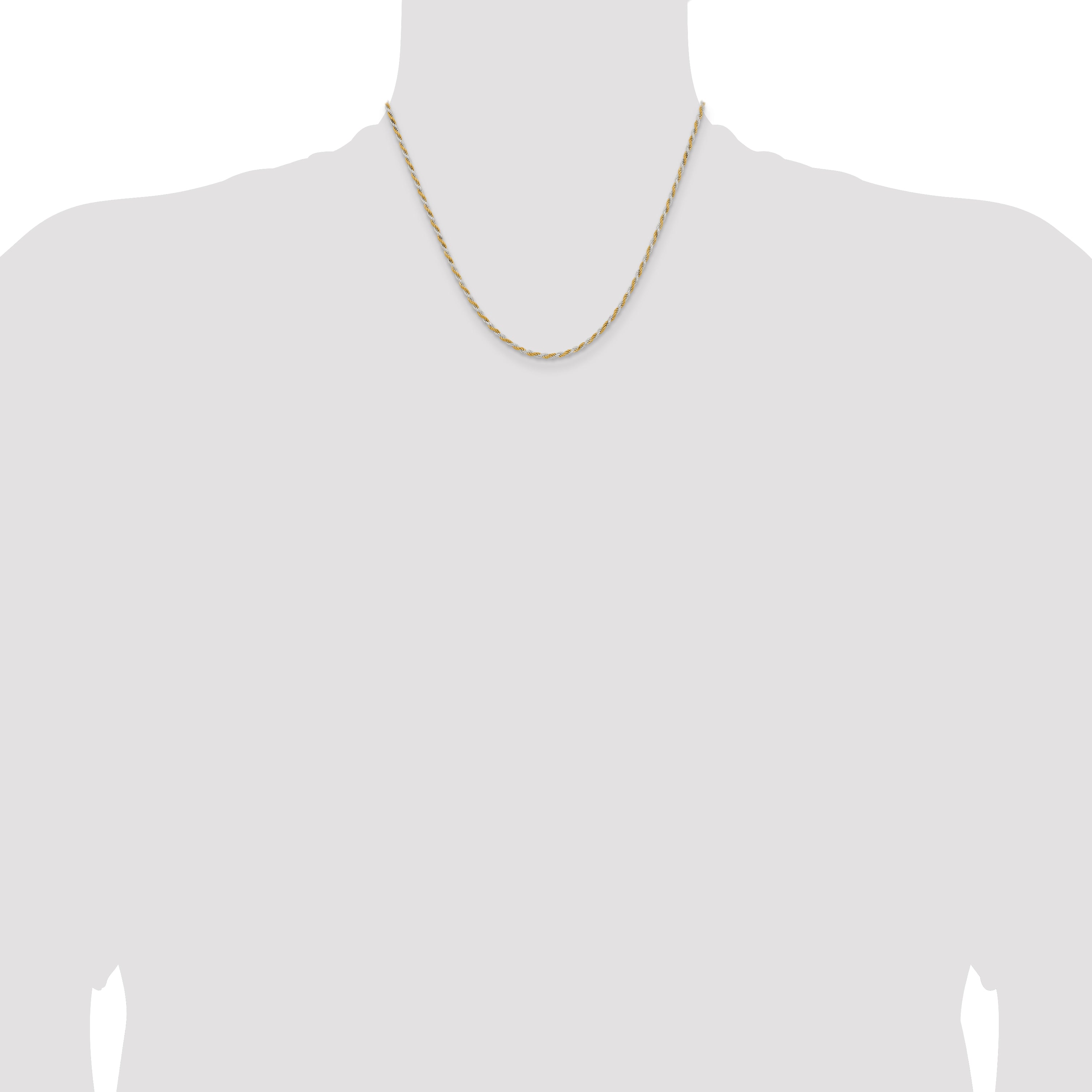 Sterling Silver And Vermeil 1.85mm Diamond-cut Rope Chain