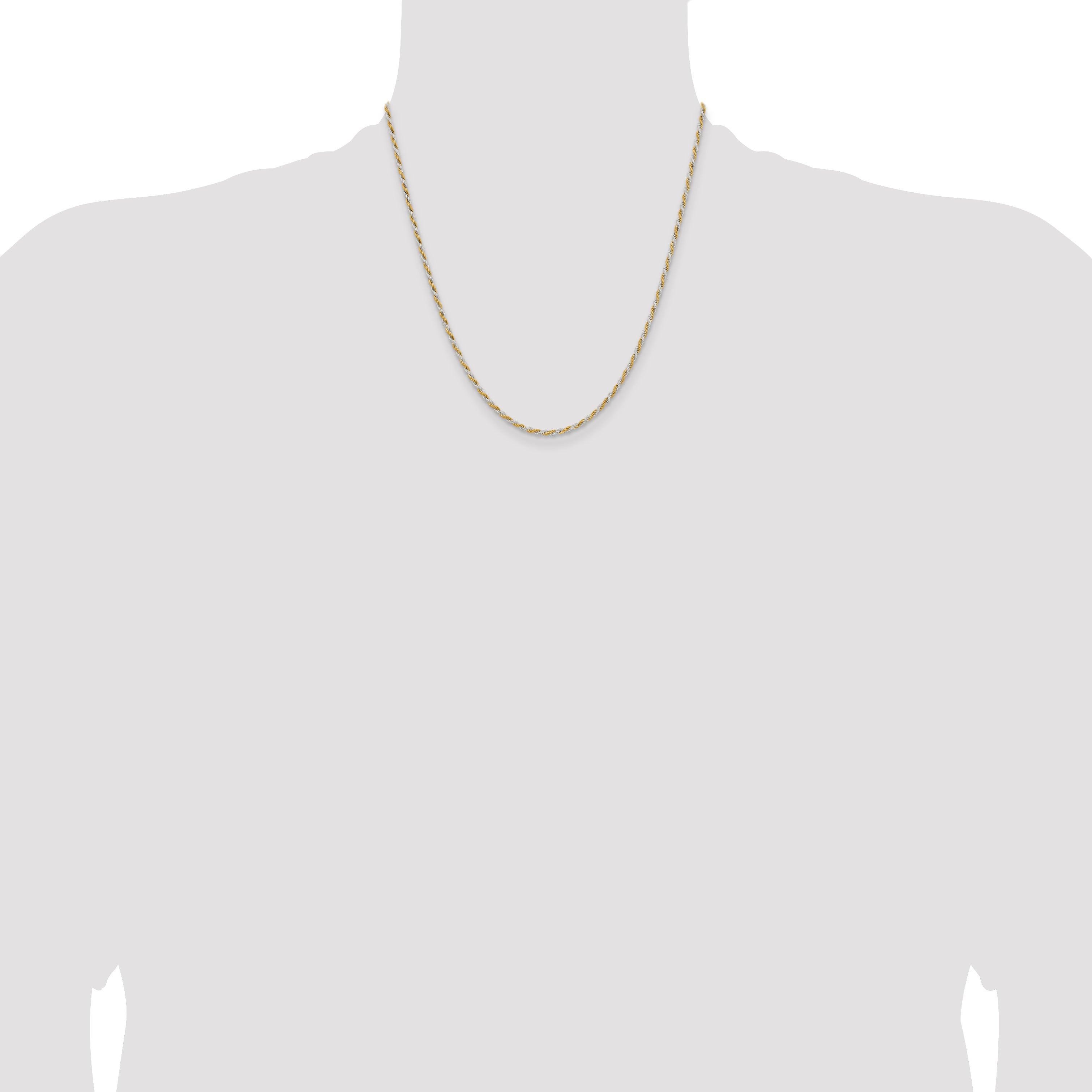 Sterling Silver And Vermeil 1.85mm Diamond-cut Rope Chain