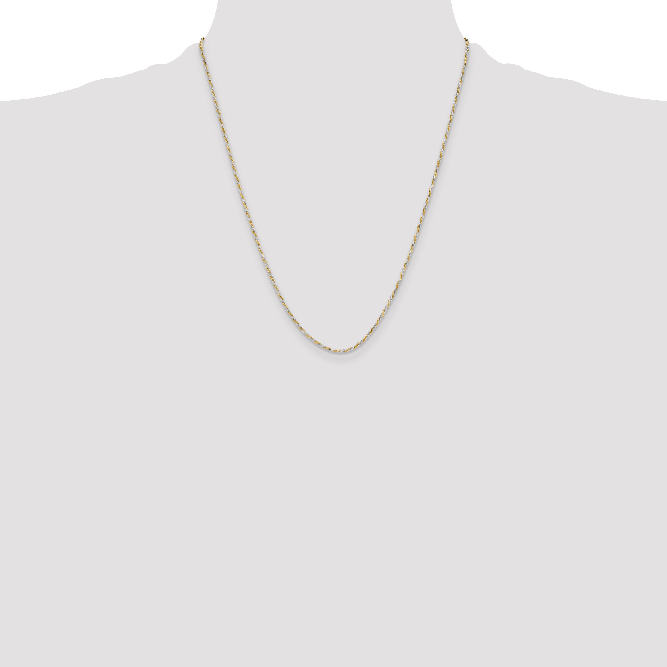 Sterling Silver And Vermeil 1.85mm Diamond-cut Rope Chain