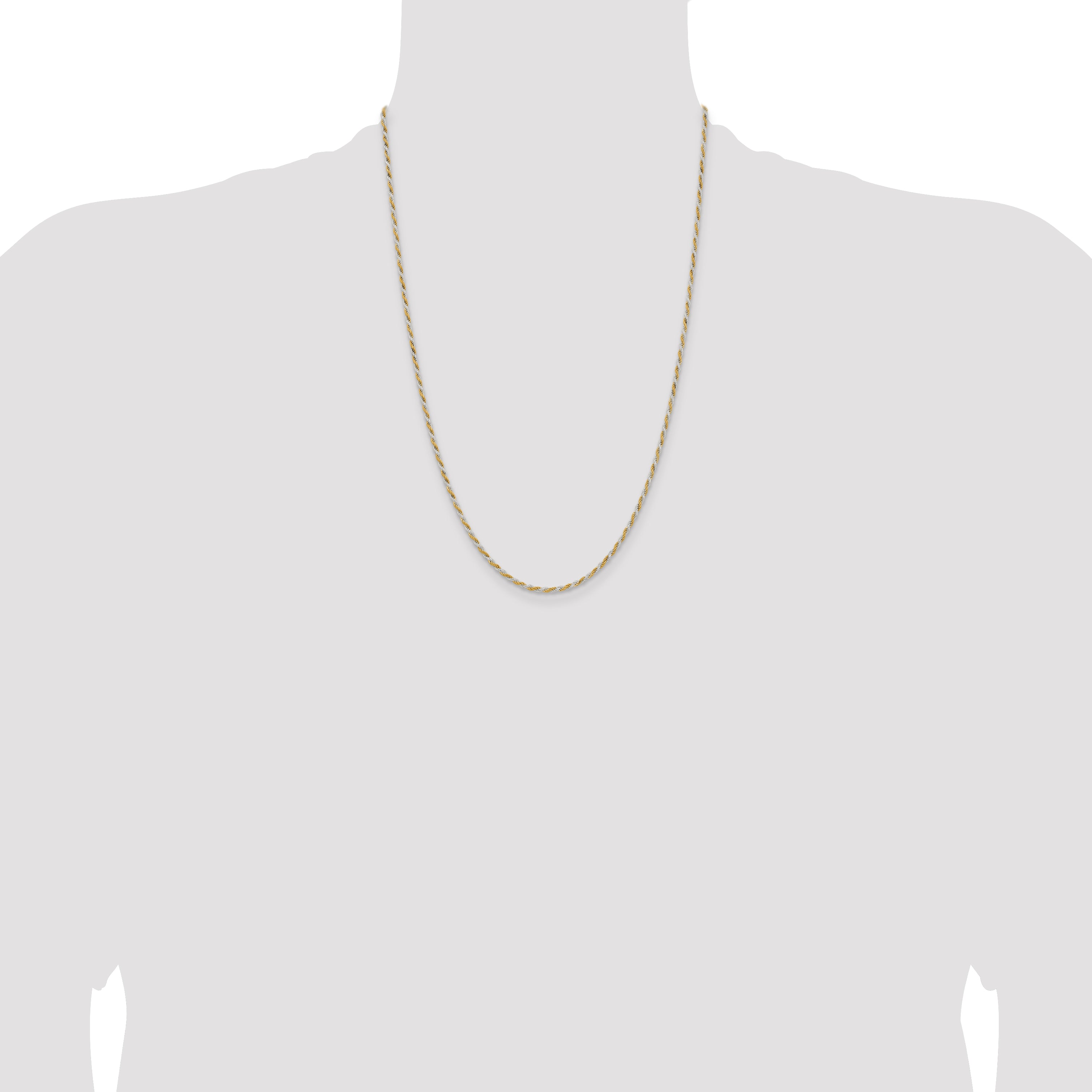 Sterling Silver And Vermeil 1.85mm Diamond-cut Rope Chain